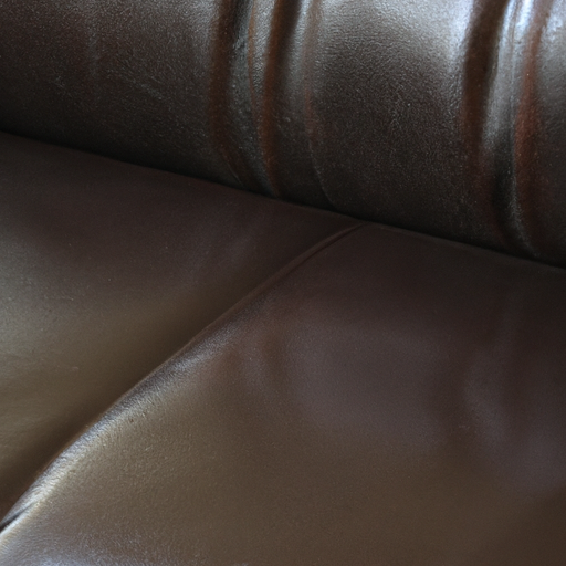A close-up of a well-maintained leather couch, showcasing its clean and shiny surface
