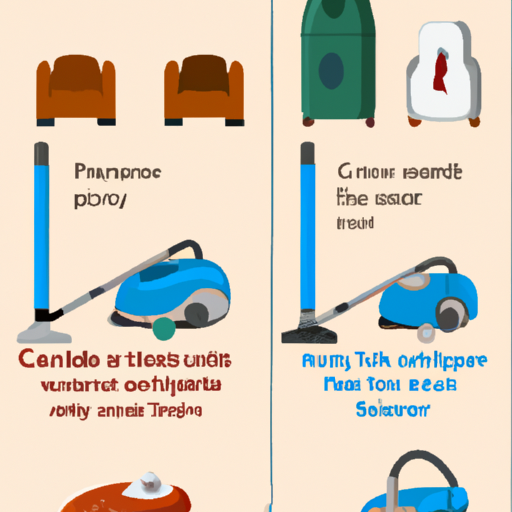 An illustration comparing different types of carpet cleaning equipment and their effectiveness.