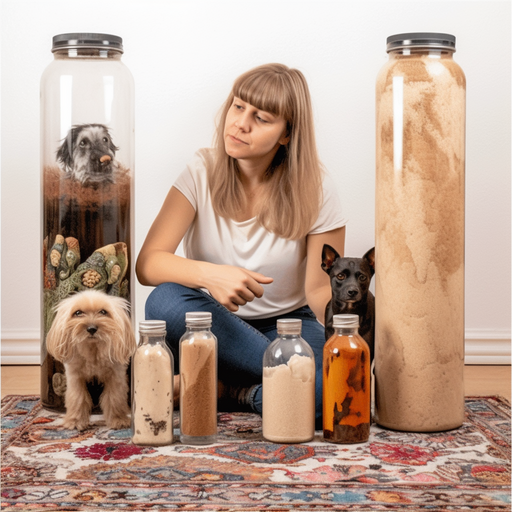 A homeowner comparing store-bought pet stain removal products and professional services