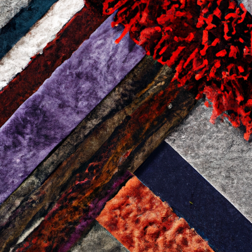 A variety of carpet samples showcasing different materials and textures