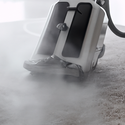 A professional steam cleaning machine being used on a carpet