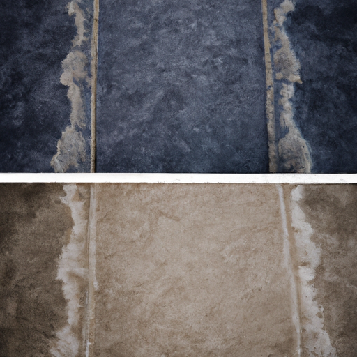 A before and after comparison of a professionally cleaned rug, showcasing the dramatic difference in appearance