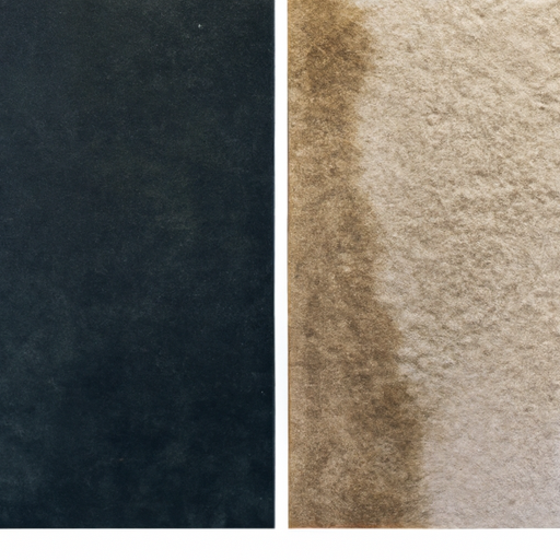 A before and after comparison of a carpet that has been professionally cleaned