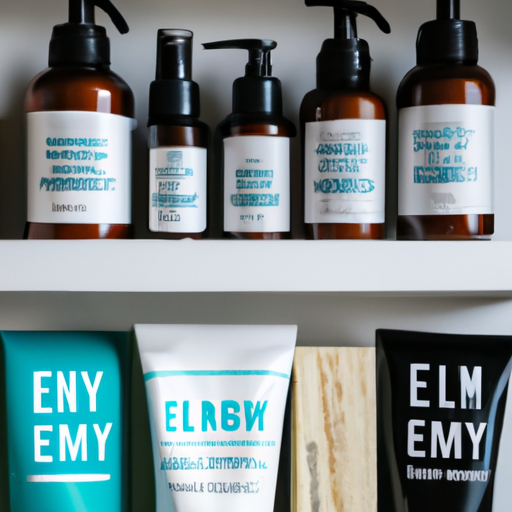 A photo of a selection of eco-friendly, enzyme-based cleaning products displayed on a shelf.