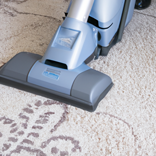 A photo of a person using a rented carpet cleaning machine