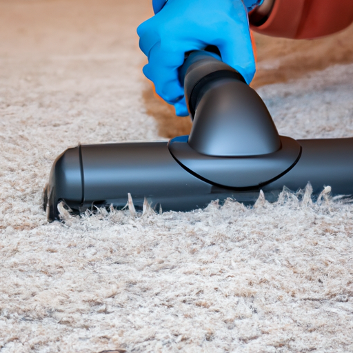 A step-by-step photo series demonstrating the proper carpet cleaning techniques