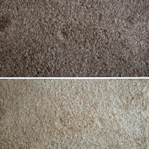 An image showing a dirty carpet before and after deep cleaning