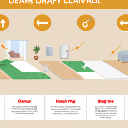 An infographic illustrating the steps to dry clean a carpet at home