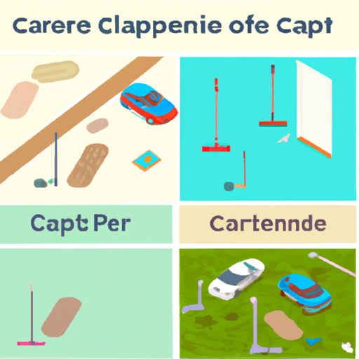 An illustration comparing different carpet cleaning methods