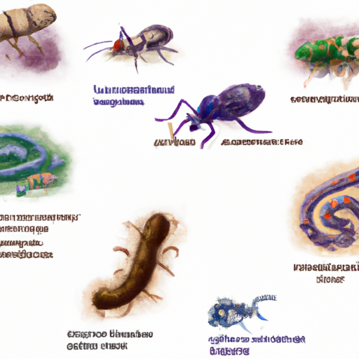 Image of various pests commonly found in unclean carpets