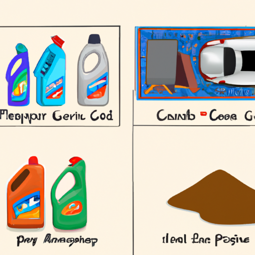 An illustration of various carpet cleaning products with pros and cons