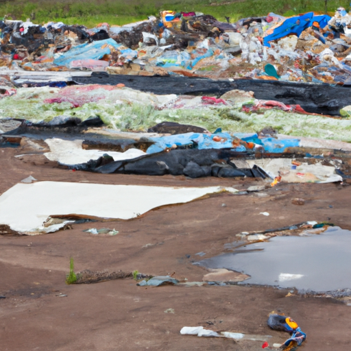 A landfill filled with waste generated from carpet cleaning