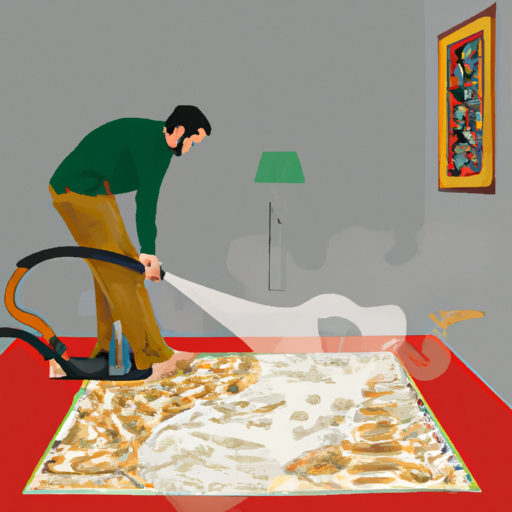 3. An illustration showing the steam cleaning process on carpet fibers.