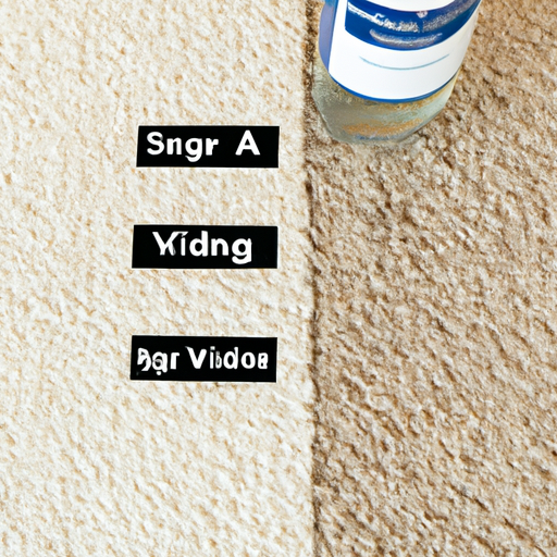 A step-by-step photo guide showing how to use vinegar and baking soda to clean carpets