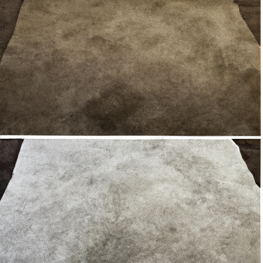 An image comparing the results of DIY and professional carpet cleaning